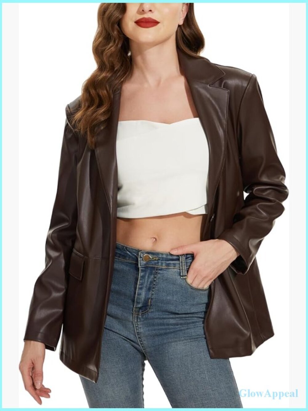 Oversized Vegan Leather Moto Blazer Jacket, Tailored Fit, Edgy Style